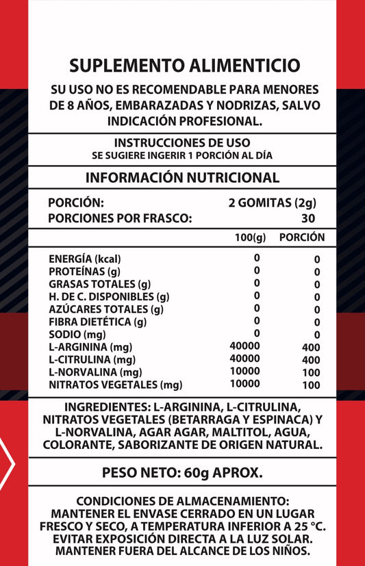 Óxido Nítrico – 1000 mg | 60 Cápsulas | Rendimiento y Energía