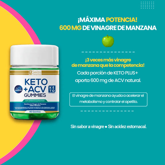 Keto + ACV Gummies – Gomitas con Vinagre de Manzana para Metabolismo y Control de Peso