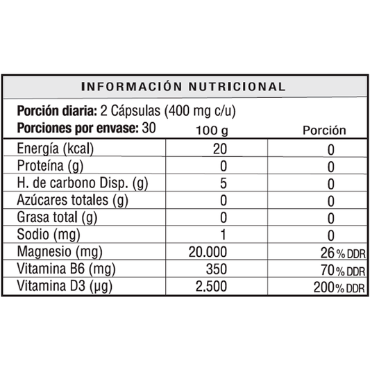 MagneCalm PRO – Magnesio Bisglicinato + B6 + D3 | 60 Cápsulas | Relajación y Descanso