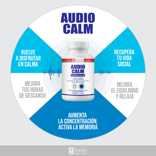 Audio Calm – Concentración y Bienestar Mental | Vitaminas B + Té Verde | 60 Cápsulas