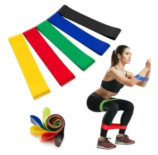 Bandas Elásticas de Resistencia Set x5 – Bandas Fitness para Entrenamiento y Ejercicio