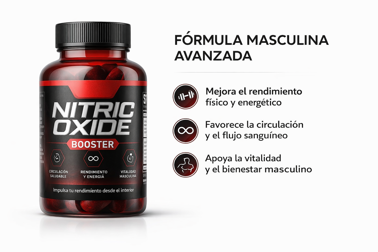 Oxido Nítrico Booster | Rendimiento, Circulación y Vitalidad Masculina