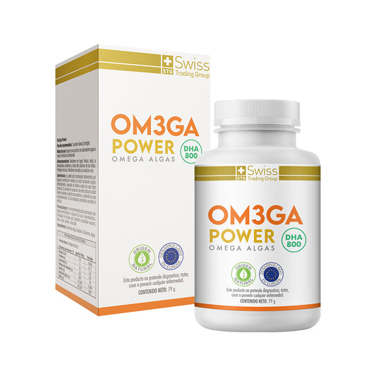 OM3GA Power – Omega 3 de Algas DHA 800 | 60 Cápsulas | Salud Cerebral y Cardiovascular