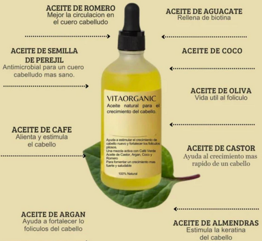 Aceite Capilar VitaOrganic | Crecimiento del Cabello