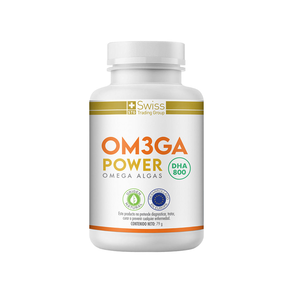 OM3GA Power – Omega 3 de Algas DHA 800 | 60 Cápsulas | Salud Cerebral y Cardiovascular