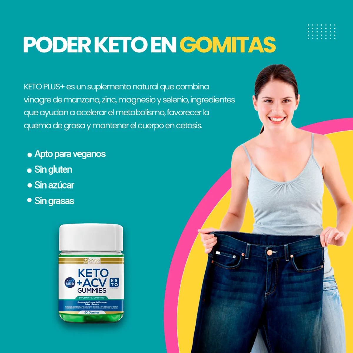 Keto + ACV Gummies – Gomitas con Vinagre de Manzana para Metabolismo y Control de Peso