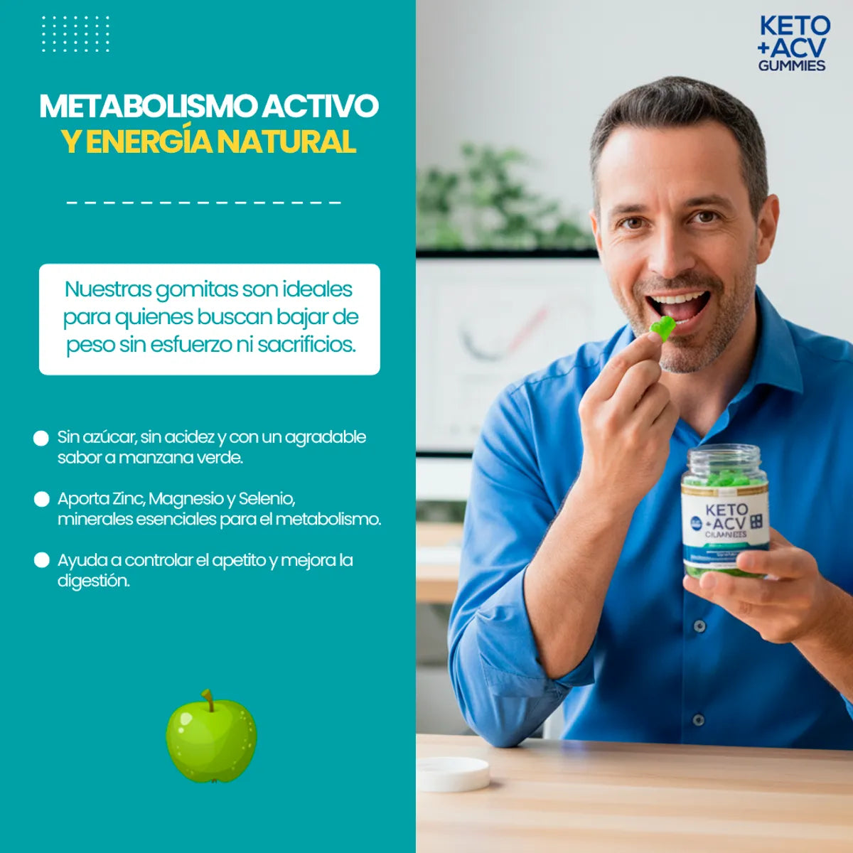 Keto + ACV Gummies – Gomitas con Vinagre de Manzana para Metabolismo y Control de Peso