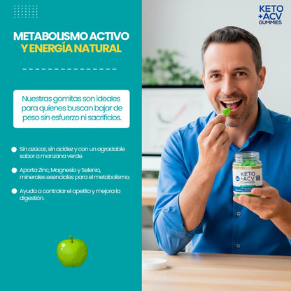 Keto + ACV Gummies – Gomitas con Vinagre de Manzana para Metabolismo y Control de Peso