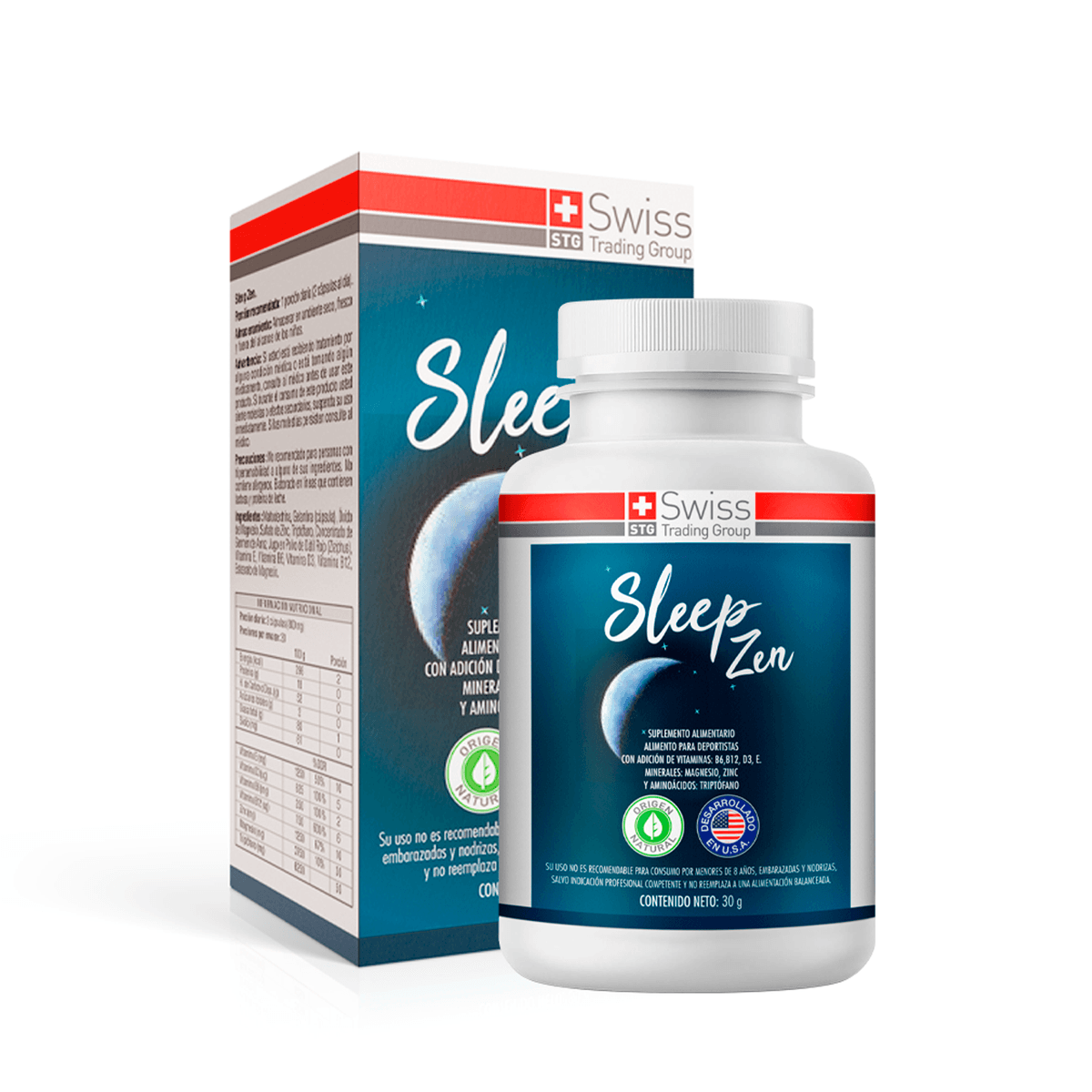 Sleep Zen – Descanso y Relajación Nocturna | Magnesio + Triptófano | 60 Cápsulas