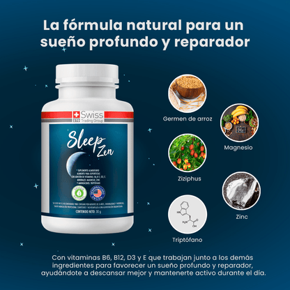 Sleep Zen – Descanso y Relajación Nocturna | Magnesio + Triptófano | 60 Cápsulas