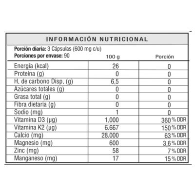 Osteo Regen – Calcio, Magnesio, Vitamina D3 y K2 | 90 Cápsulas | Salud Ósea