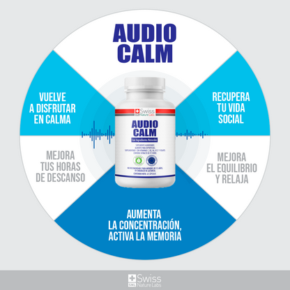 Audio Calm – Concentración y Bienestar Mental | Vitaminas B + Té Verde | 60 Cápsulas