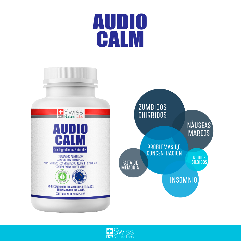 Audio Calm – Concentración y Bienestar Mental | Vitaminas B + Té Verde | 60 Cápsulas
