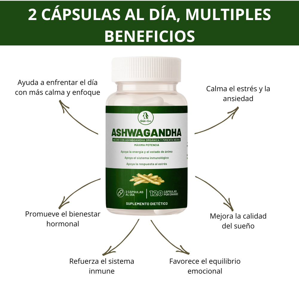 Ashwagandha 12:1 Alta Potencia + Black Pepper | Equilibrio, Calma y Vitalidad