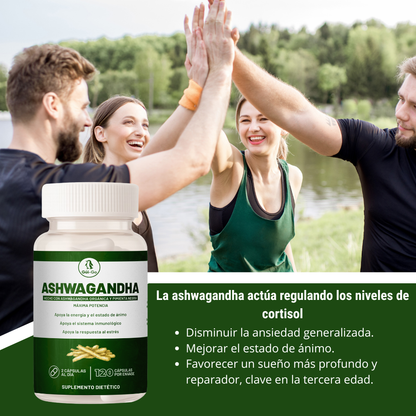 Ashwagandha 12:1 Alta Potencia + Black Pepper | Equilibrio, Calma y Vitalidad