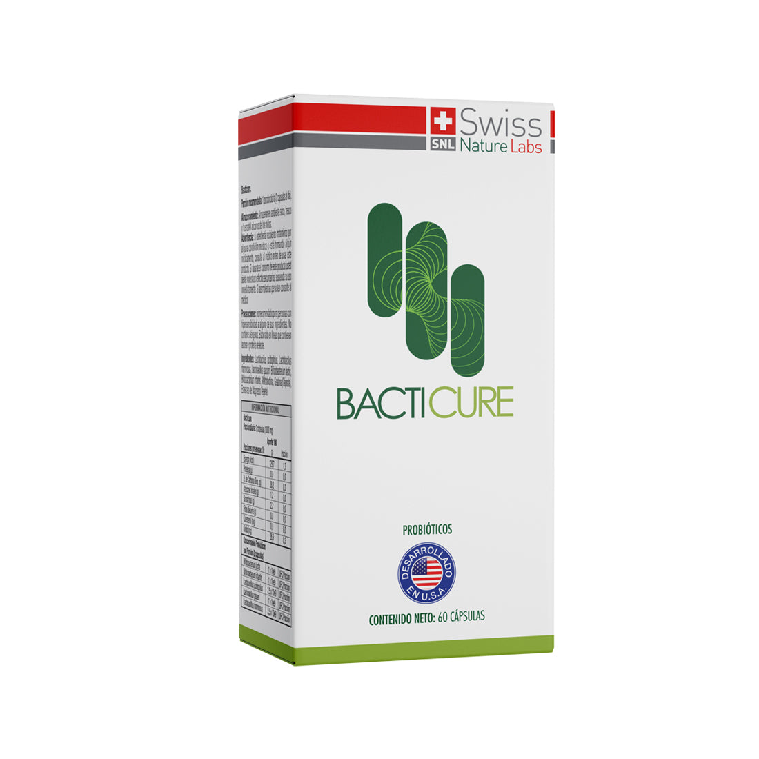 BactiCure – Probióticos | 60 Cápsulas | Salud Digestiva e Intestinal