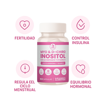 Myo & D-Chiro Inositol 60 Cápsulas Apoyo Hormonal y Equilibrio Ovárico