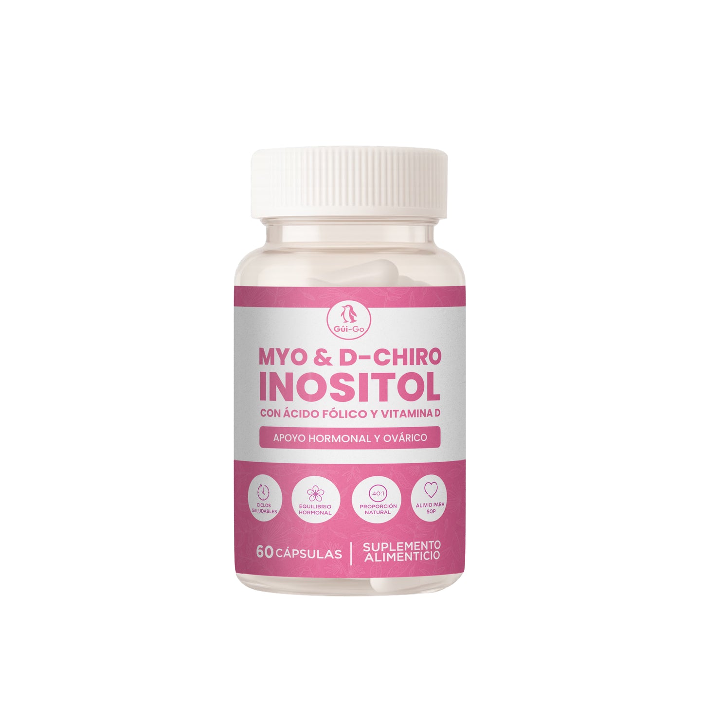 Myo & D-Chiro Inositol 60 Cápsulas Apoyo Hormonal y Equilibrio Ovárico