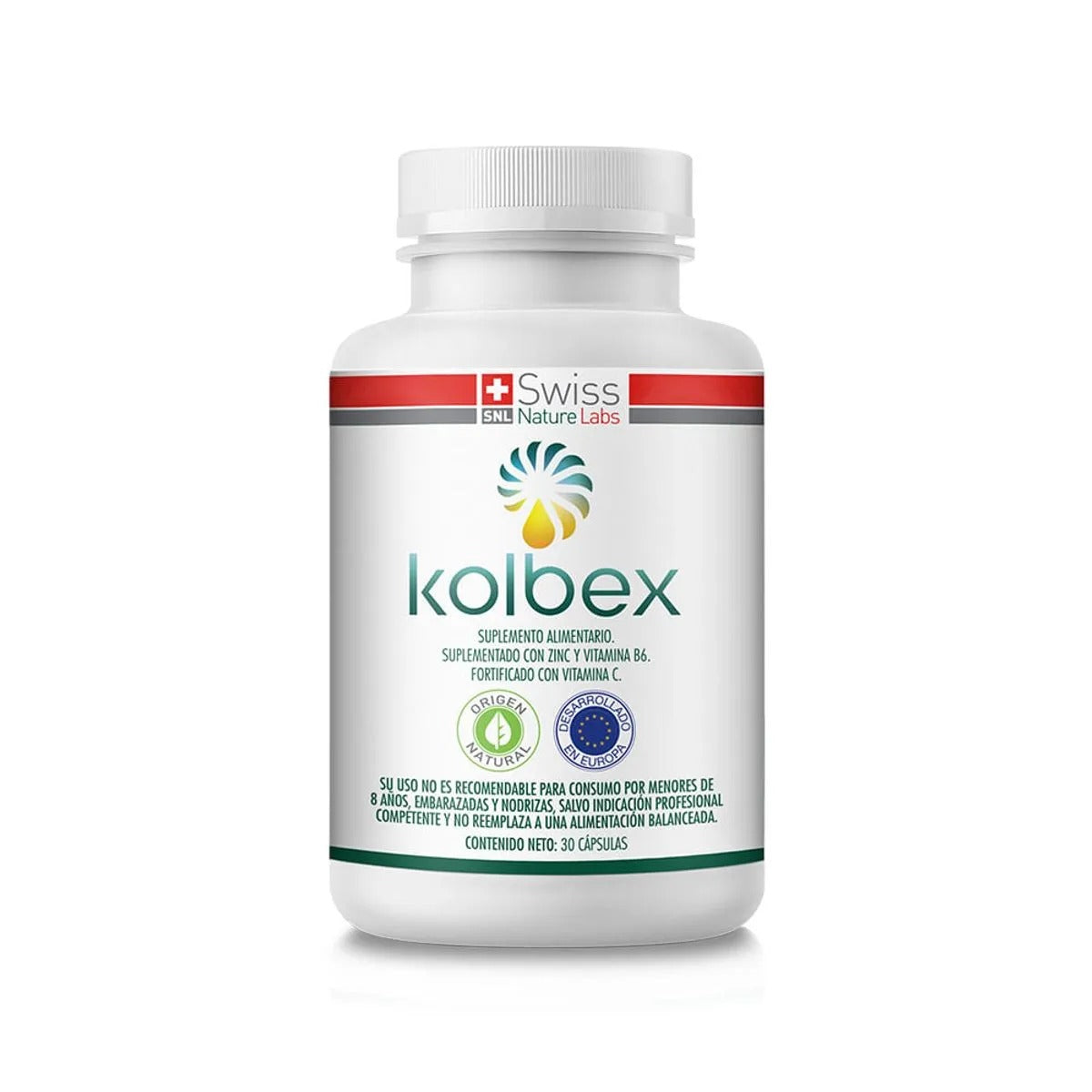 Kolbex – Zinc, Vitamina B6 y Vitamina C | 30 Cápsulas | Sistema Inmune