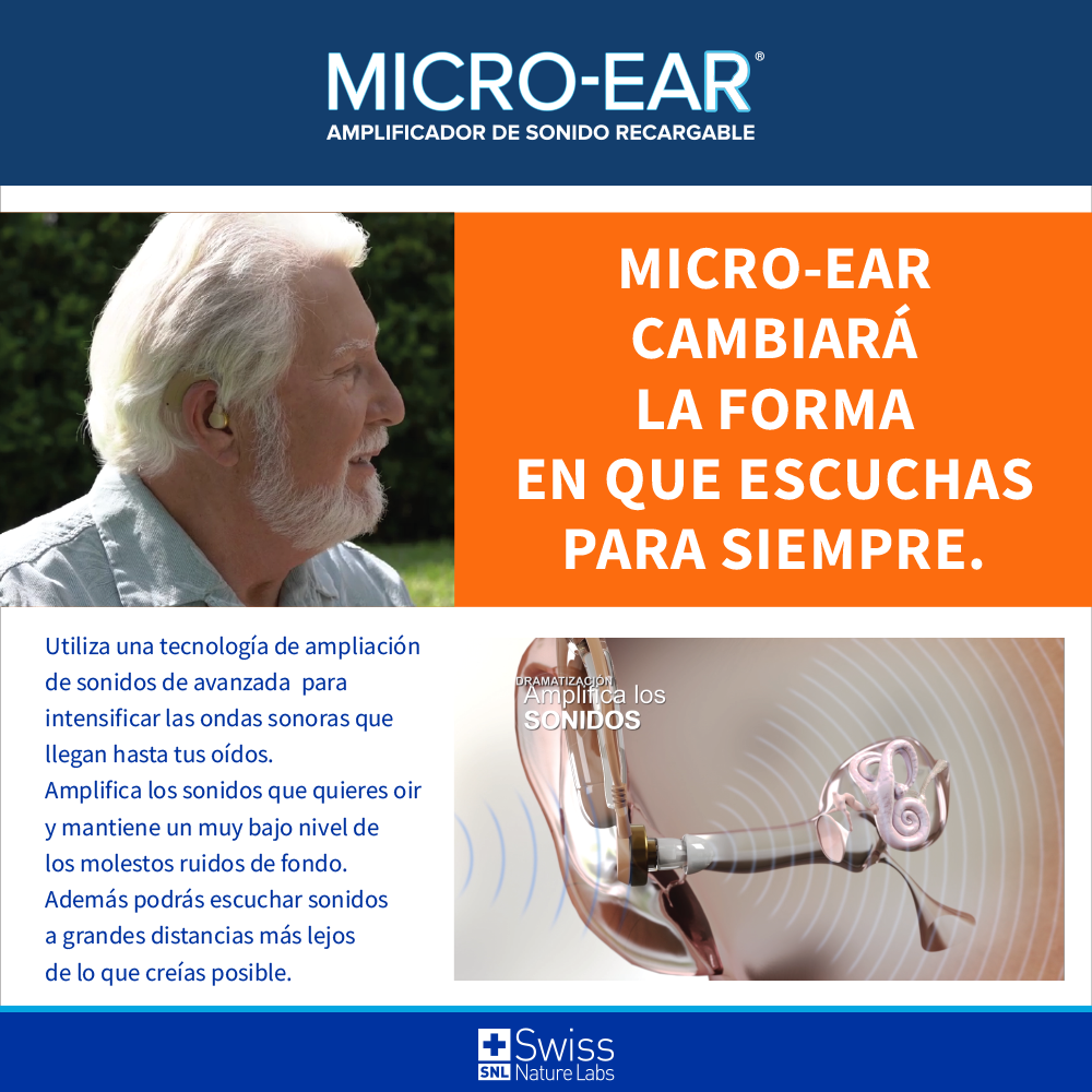 Micro-Ear Amplificador Auditivo Recargable – Dispositivo de Sonido Discreto y Ajustable