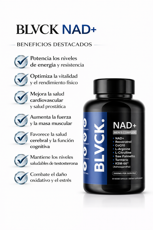 NAD+ Men’s Complex BLVCK – Energía Celular, Vitalidad Masculina y Rendimiento Integral