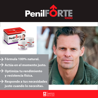 Penil Forte 1000 – Energía y Vitalidad Masculina | L-Arginina + Ginseng | 30 Cápsulas