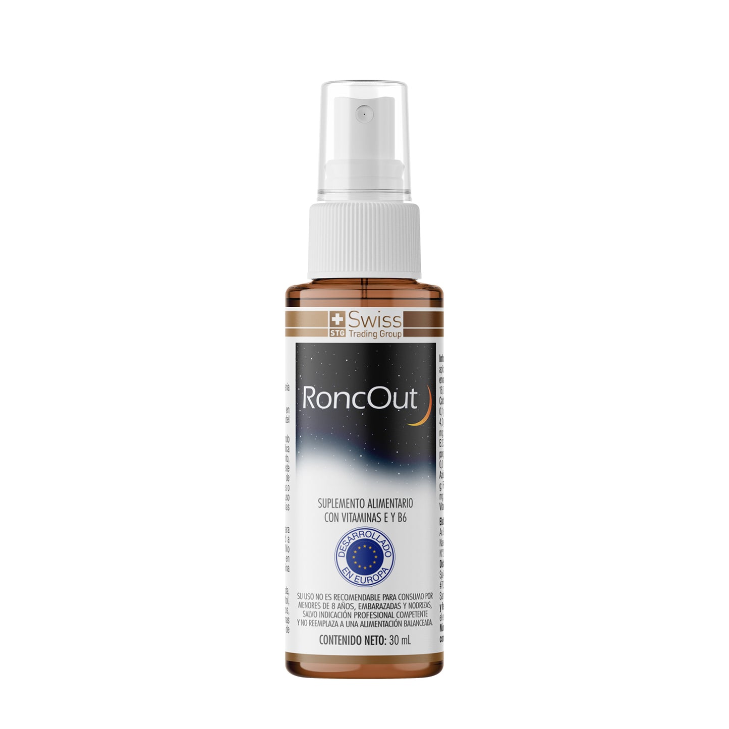 RoncOut Gotas – Apoyo para Ronquidos y Descanso Nocturno | Vitaminas E y B6 | 30 ml
