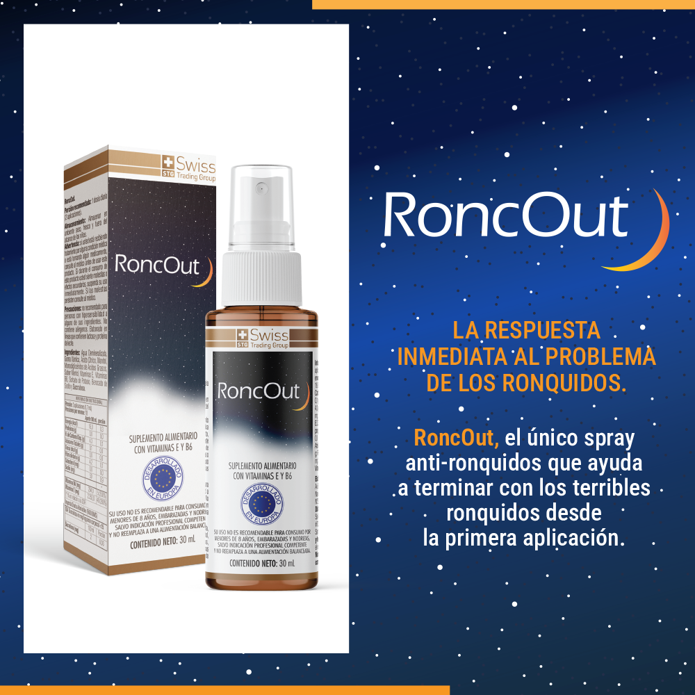 RoncOut Gotas – Apoyo para Ronquidos y Descanso Nocturno | Vitaminas E y B6 | 30 ml