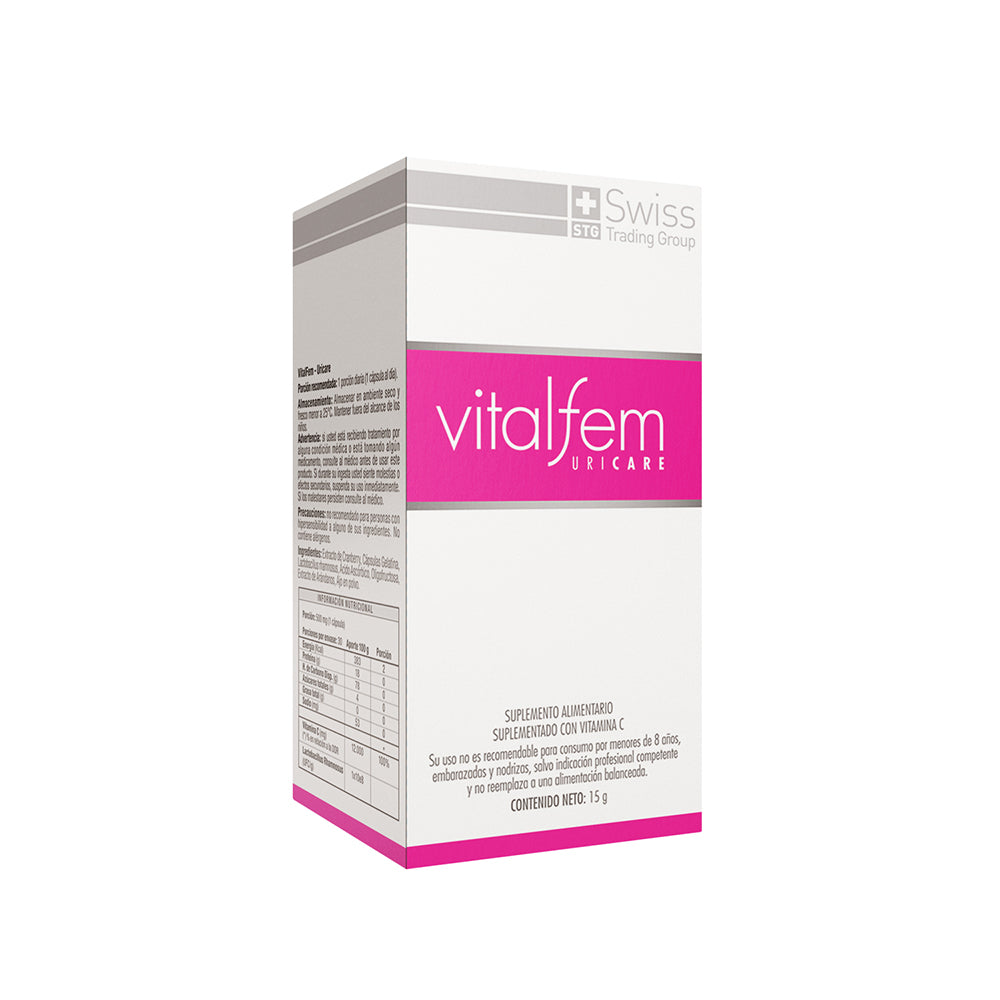 VitalFem Uricare – Bienestar Femenino y Urinario | 60 Cápsulas | Con Vitamina C