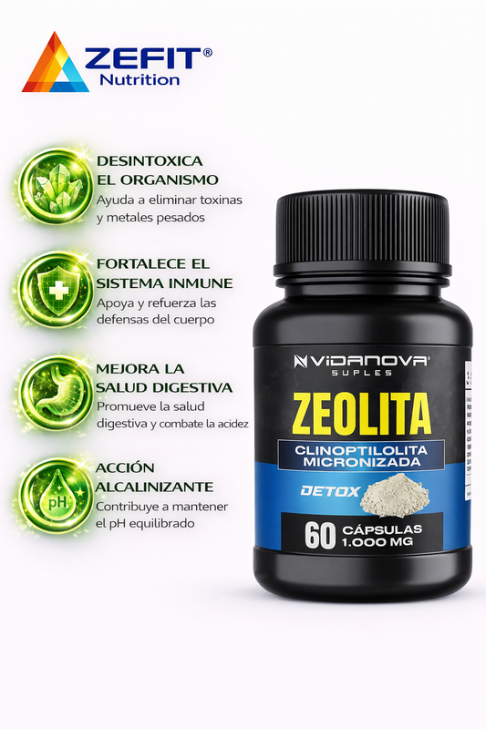 Zeolita Micronizada – Clinoptilolita 1000 mg | 60 Cápsulas Detox