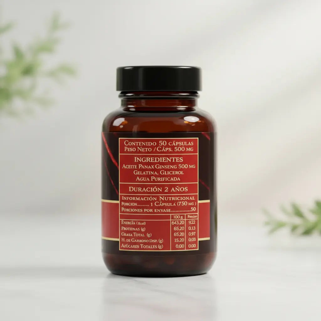 Ginseng Rojo Koreano Cápsulas Blandas | Suplemento Natural Energía y Vitalidad