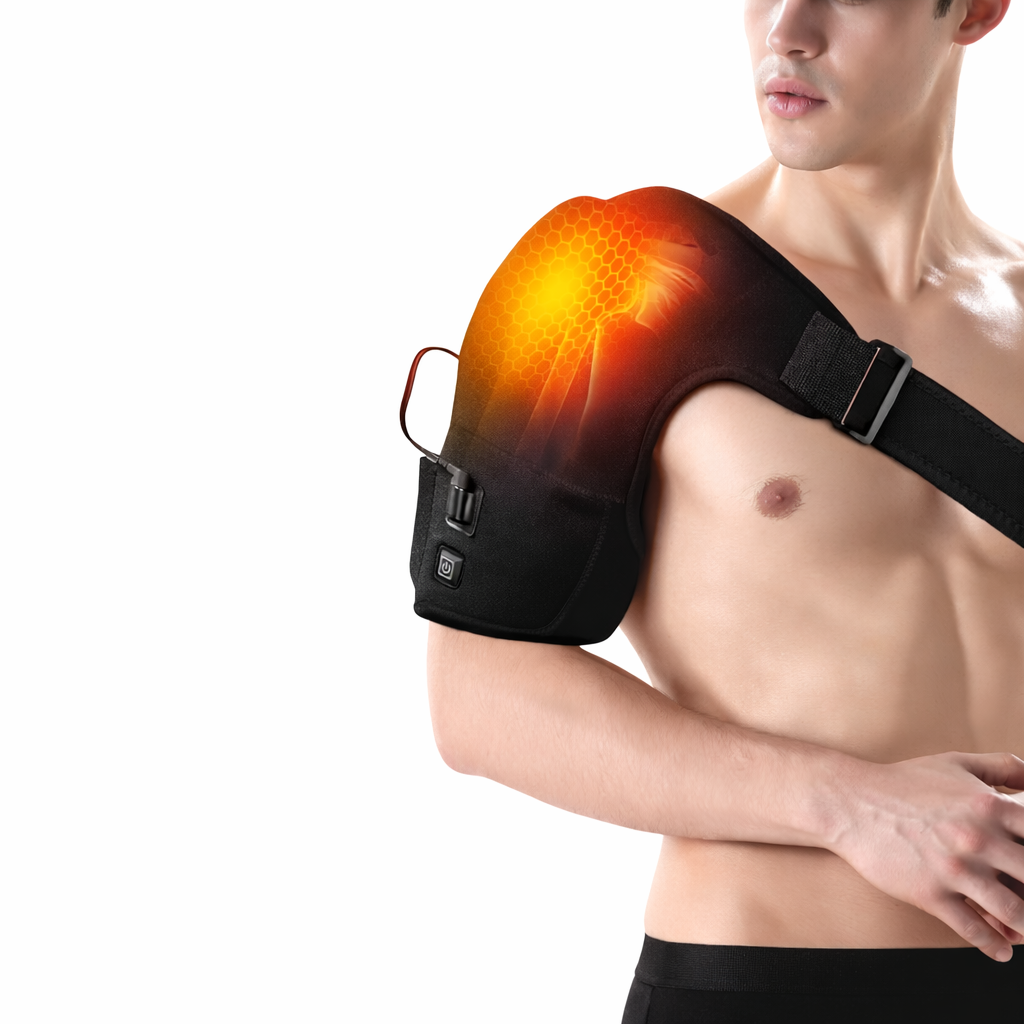 Hombrera Soporte de Hombro Térmico Eléctrico – Alivio de Dolor Muscular con Calor Terapéutico Ajustable
