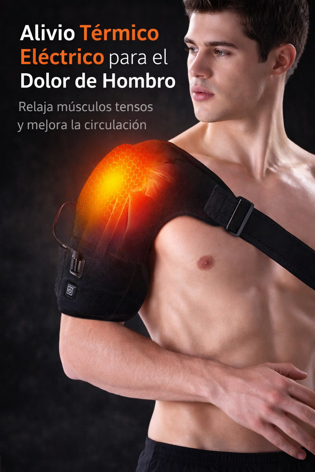 Hombrera Soporte de Hombro Térmico Eléctrico – Alivio de Dolor Muscular con Calor Terapéutico Ajustable