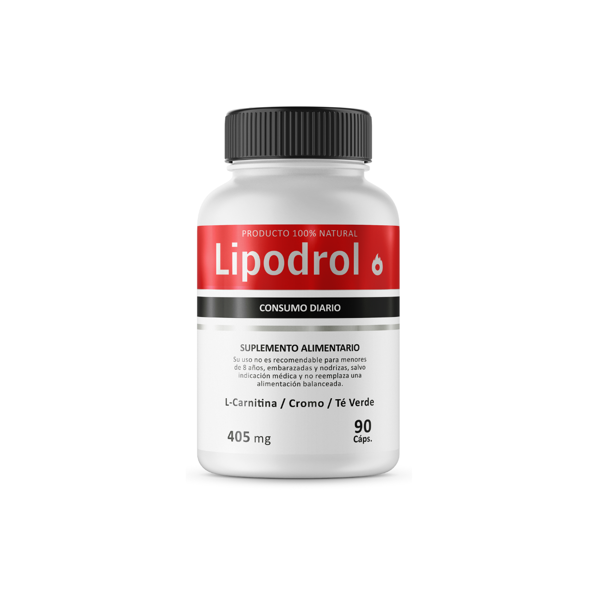 Lipodrol Quemador de Grasa Natural 405 mg | Control de Peso y Energía | 90 Cápsulas