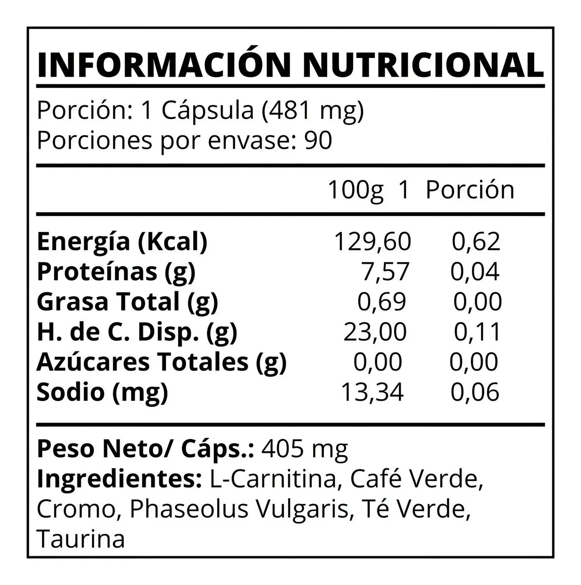 Lipodrol Quemador de Grasa Natural 405 mg | Control de Peso y Energía | 90 Cápsulas