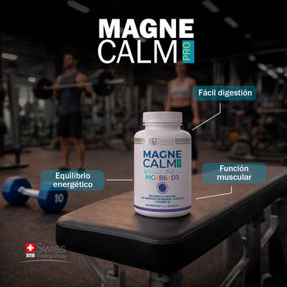 MagneCalm PRO – Magnesio Bisglicinato + B6 + D3 | 60 Cápsulas | Relajación y Descanso