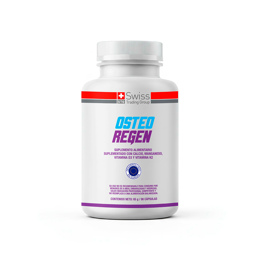 Osteo Regen – Calcio, Magnesio, Vitamina D3 y K2 | 90 Cápsulas | Salud Ósea