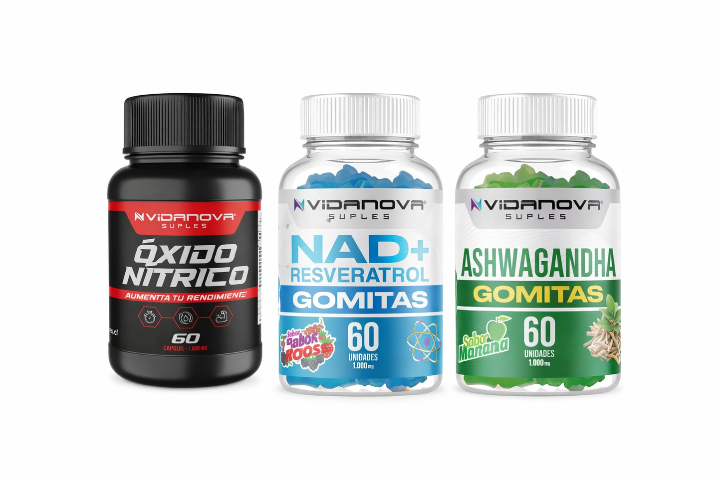 Pack Premium: Óxido Nítrico, NAD+ Resveratrol y Ashwagandha – Energía, Rendimiento y Bienestar Total