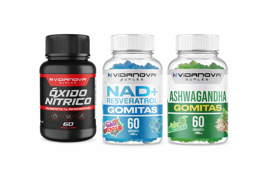Pack Premium: Óxido Nítrico, NAD+ Resveratrol y Ashwagandha – Energía, Rendimiento y Bienestar Total