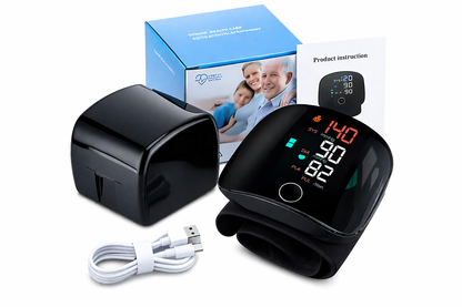 Monitor de Presión Arterial de Muñeca Digital Recargable | Medición Precisa y Pantalla LED Inteligente